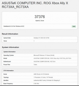 Asus ROG Xbox Ally X Benchmark