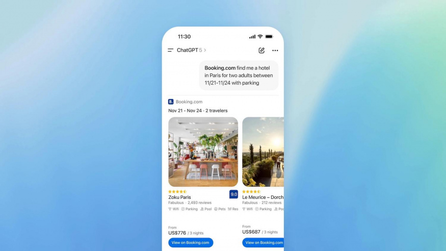 Přístup k obsahu z aplikace Booking skrze ChatGPT Přístup k obsahu z aplikace Booking skrze ChatGPT