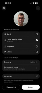 Správa Cameo profilu