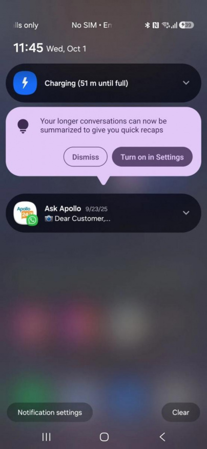 AI shrnutí notifikací v One UI 8.5 od Samsungu