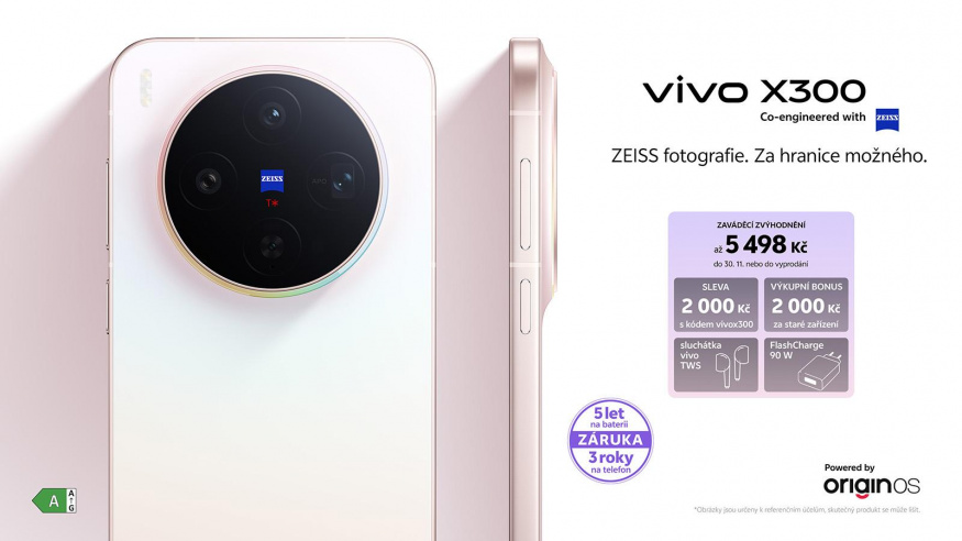 Přehled prodejních bonusů u kompaktního modelu Vivo X300