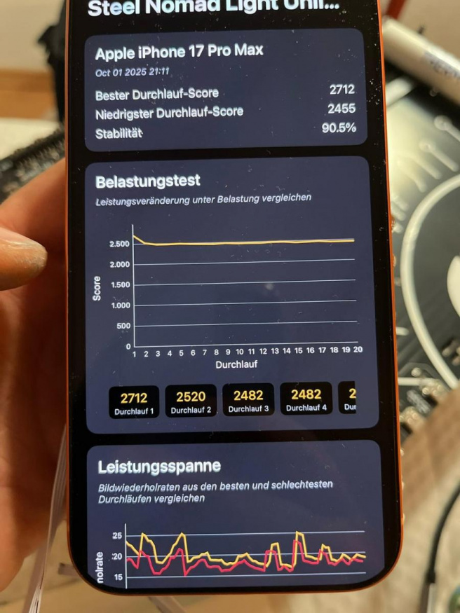 iPhone 17 Pro Max s externím chlazením