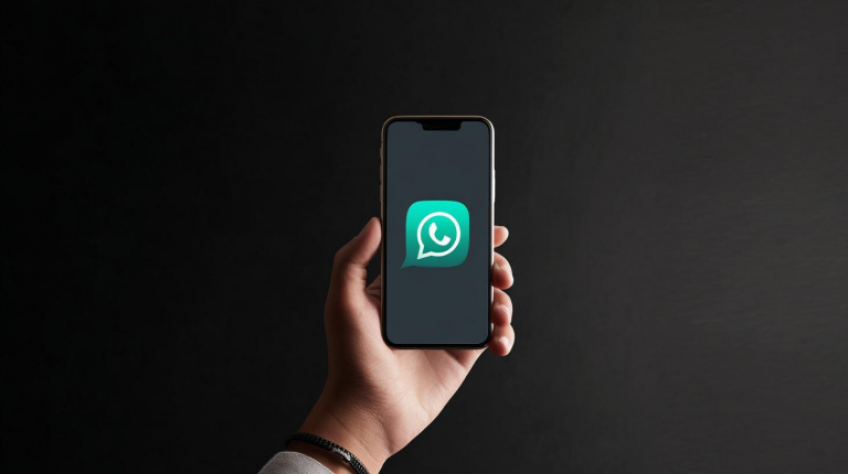 iPhone s logem aplikace WhatsApp (ilustrační obrázek)