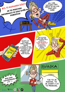 Komiks Pan Prokoukl upozorňující na nebezpečí na internetu