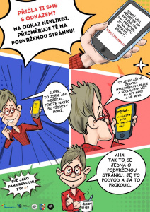 Komiks Pan Prokoukl upozorňující na nebezpečí na internetu