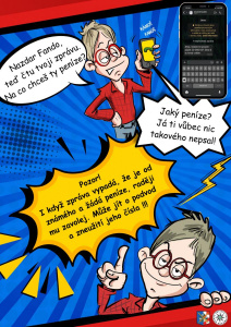 Komiks Pan Prokoukl upozorňující na nebezpečí na internetu
