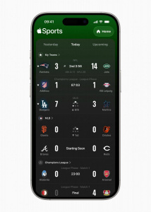 Aplikace Apple Sports Aplikace Apple Sports