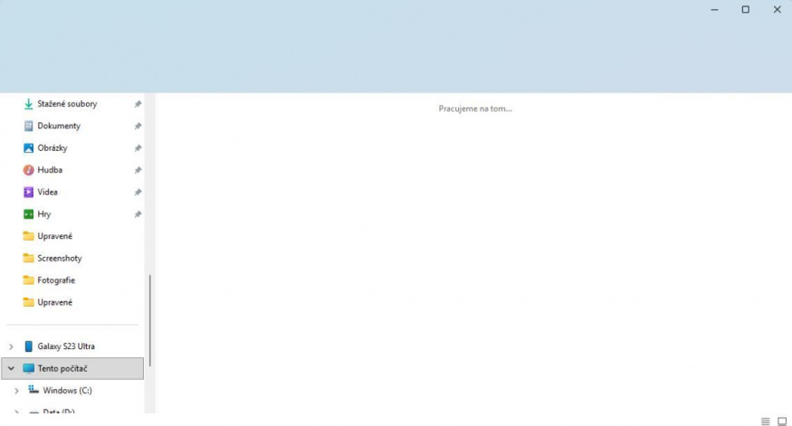 I takto může vypadat spouštění Průzkumníka souborů