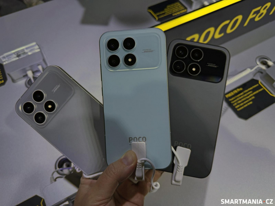 Poco F8 Pro ve všech třech barevných variantách Poco F8 Pro ve všech třech barevných variantách