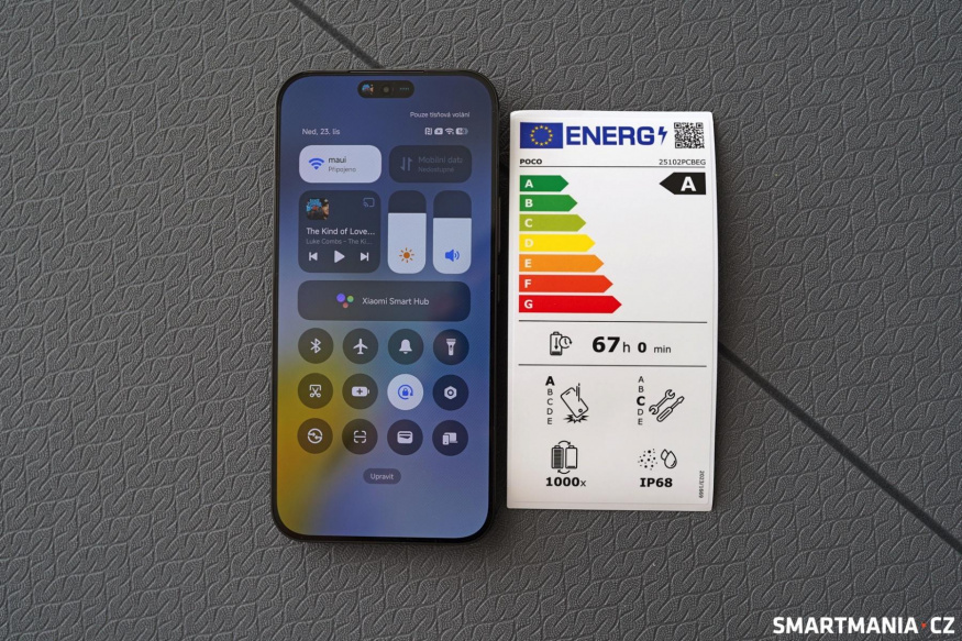 Poco F8 Ultra a energetický štítek
