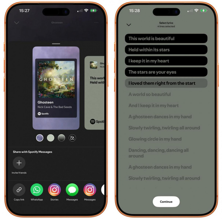 Sdílení skladby ze Spotify do WhatsAppu Sdílení skladby ze Spotify do WhatsAppu