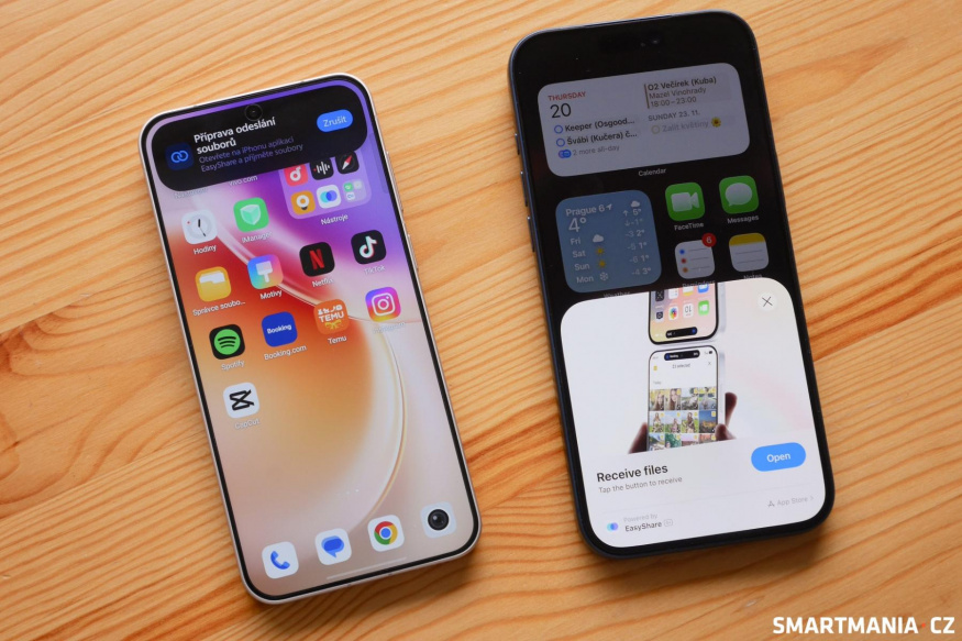 Zařízení se tak rychle spárují a přenos dat může proběhnout