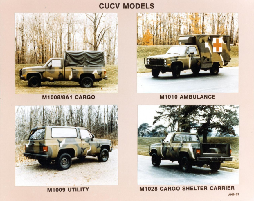 CUCV používaly rovněž vojenské značení s kombinací písmene M a čísla CUCV používaly rovněž vojenské značení s kombinací písmene M a čísla