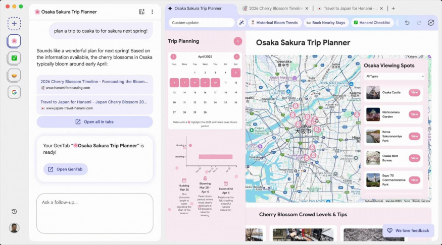 Google Disco Browser - ukázka uživatelského rozhraní Google Disco Browser - ukázka uživatelského rozhraní