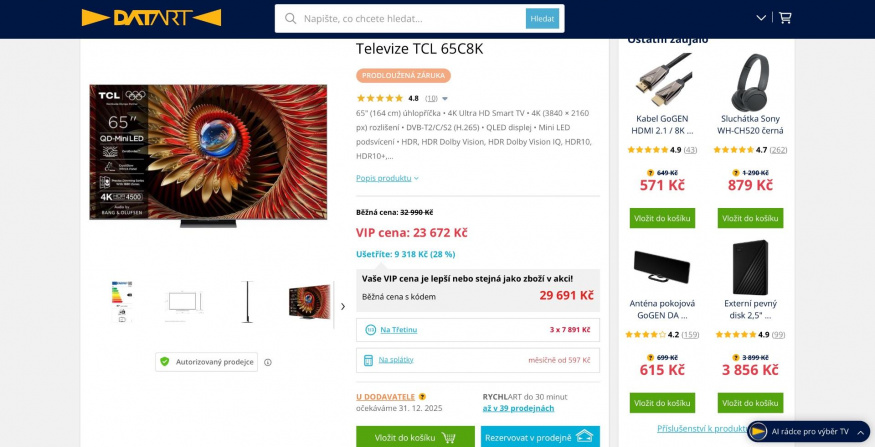 S VIP cenou se na Datartu dostanete na skvělých 23 672 Kč S VIP cenou se na Datartu dostanete na skvělých 23 672 Kč