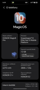 Informace o systému MagicOS 10 Informace o systému MagicOS 10