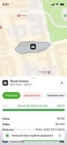 Přibude i funkce ukončit parkování dříve Přibude i funkce ukončit parkování dříve