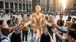 Ilustrace AI která rozdává funkce zadarmo