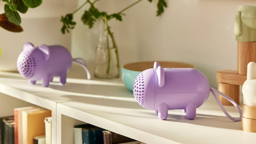 Reproduktor od IKEA ve tvaru fialové myši Reproduktor IKEA ve tvaru fialové myši