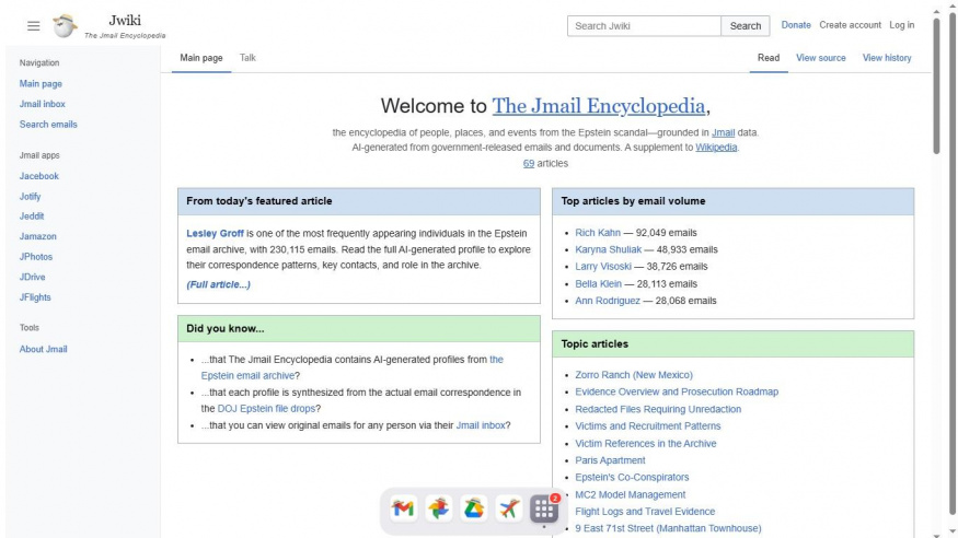 Jikipedia je soubor spisů týkající se kauzy Jeffreyho Epsteina Jikipedia je soubor spisů týkající se kauzy Jeffreyho Epsteina