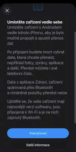 Funkce Přenos na Android v iOS 23.3 Funkce Přenos na Android v iOS 23.3