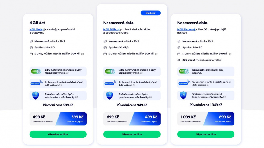 Původní tarify se slevou na 12 měsíců platné do 1. února Původní tarify se slevou na 12 měsíců platné do 1. února