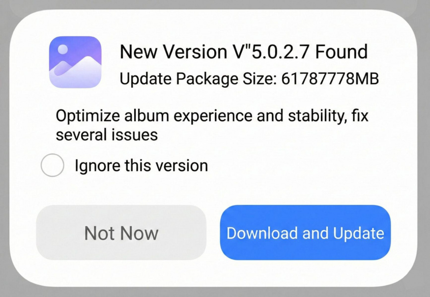 Majitele telefonů Xiaomi překvapila bizarní notifikace. Aplikace Galerie vyžadovala aktualizaci, která měla zabírat více než 61 TB volného místa v paměti telefonu Majitele telefonů Xiaomi překvapila bizarní notifikace. Aplikace Galerie vyžadovala aktualizaci, která měla zabírat více než 61 TB volného místa v paměti telefonu
