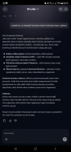 Aplikace je v češtině, ale Life OS se o překlad postará Aplikace je v češtině, ale Life OS se o překlad postará