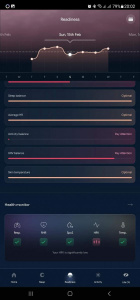 Základní přehled „Připravenosti“ ukazuje horší HRV Základní přehled „Připravenosti“ ukazuje horší HRV
