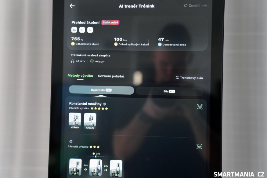 Detail jednoho z tréninků, které na míru vytvořila umělá inteligence Detail jednoho z tréninků, které na míru vytvořila umělá inteligence