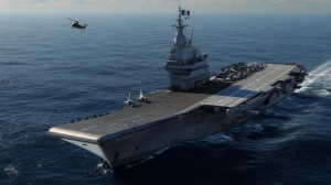 Francouzská letadlová loď na moři (ilustrační obrázek)