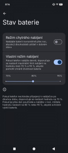 Chytré nabíjení vyžaduje pravidelný režim Chytré nabíjení vyžaduje pravidelný režim