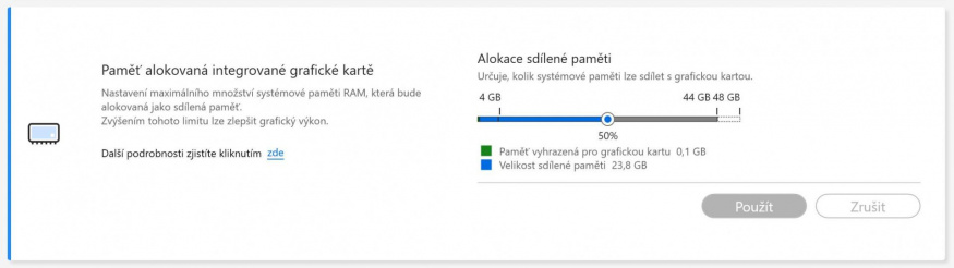 Alokace paměti pro GPU