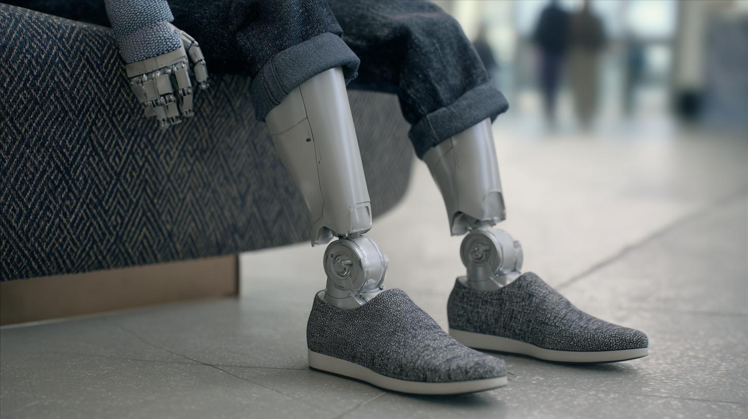 Robot nosící boty Allbirds (ilustrační obrázek)