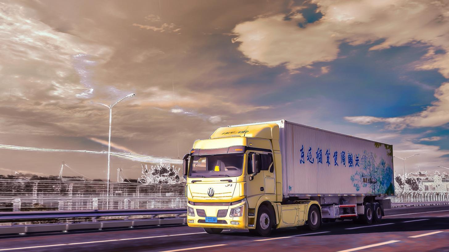 Čínský elektrický nákladní vůz na dálnici (ilustrační obrázek)