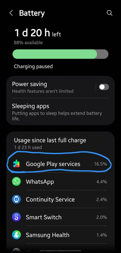 Rychlé vybíjení hodinek Galaxy Watch
