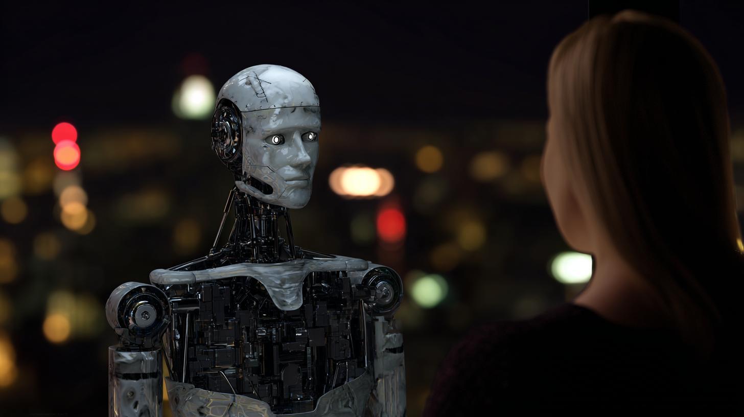 Robot koukající na člověka (ilustrační obrázek)