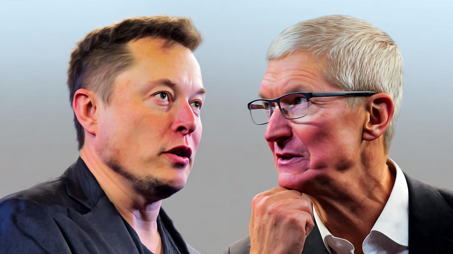 Tim Cook a Elon Musk (ilustrační obrázek)