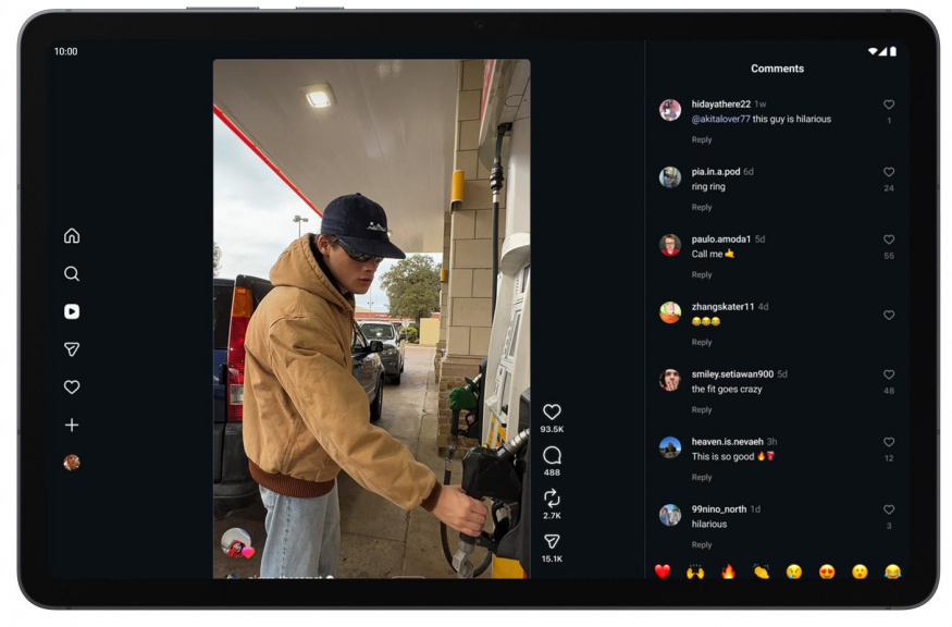 Tabletové rozhraní aplikace Instagram