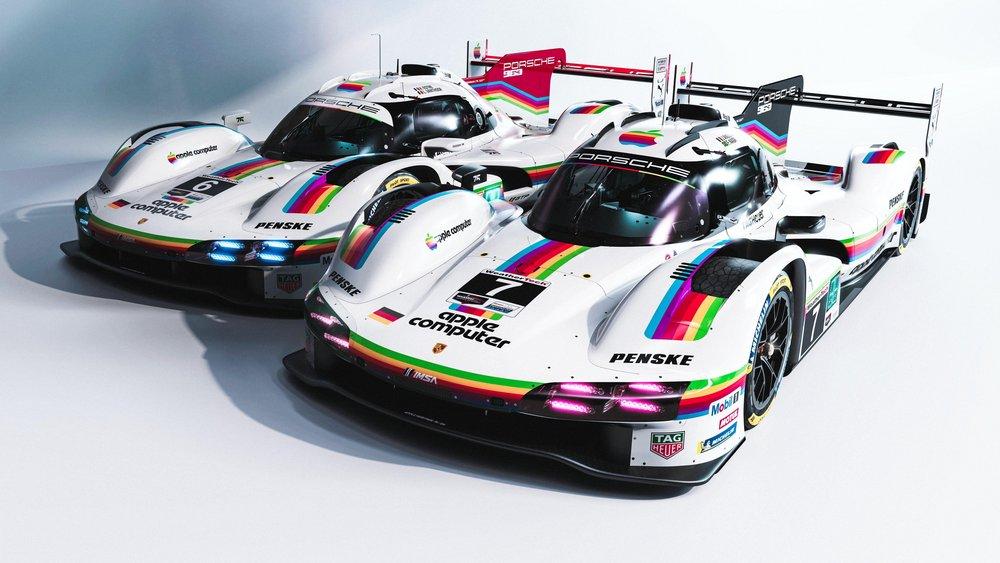 Závodní Porsche v barvách technologického giganta Apple