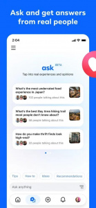 Screenshot z aplikace Meta Forum na App Store