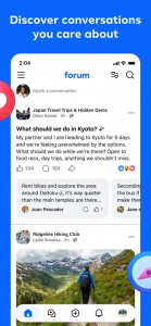 Screenshot z aplikace Meta Forum na App Store
