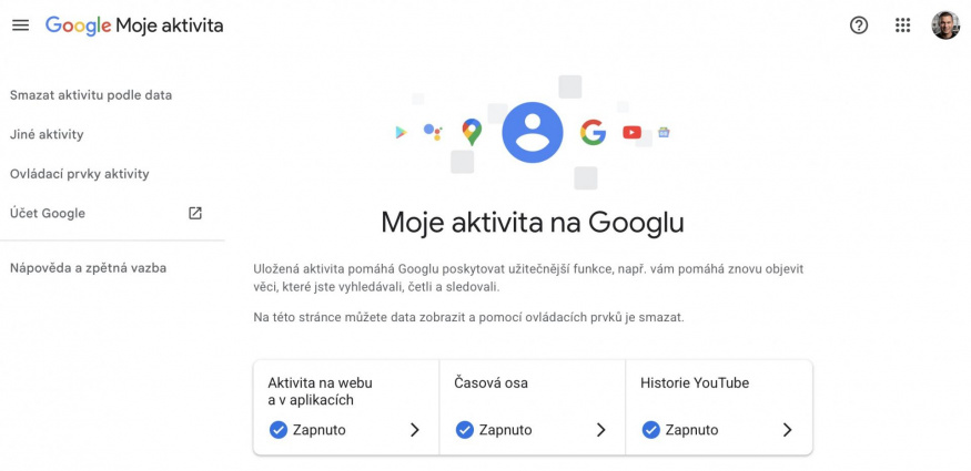 Užitečná funkce Moje aktivita na Googlu