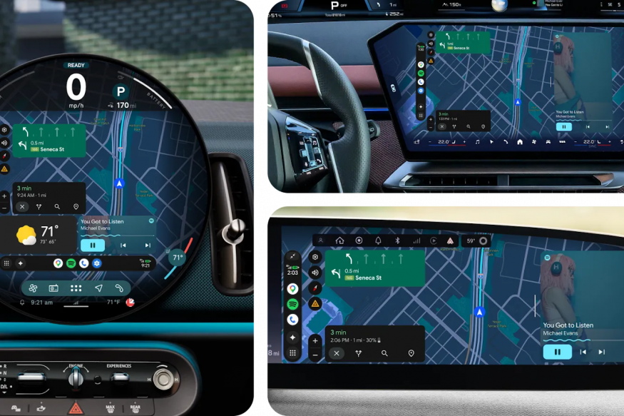 Android Auto na různých tvarech displejů