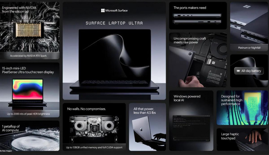 Specifikace počítače Microsoft Surface Laptop Ultra