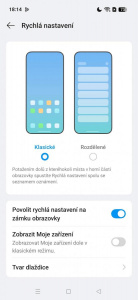 ColorOS vás nenutí oddělovat přepínače od oznámení ColorOS vás nenutí oddělovat přepínače od oznámení
