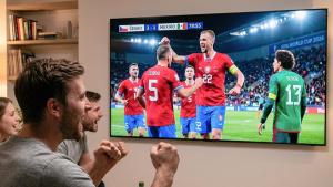 Fotbalový režim na televizi Samsung, ilustrační