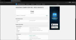 Výsledek benchmarku herního počítače Asus ROG G700