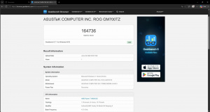 Výsledek benchmarku herního počítače Asus ROG G700
