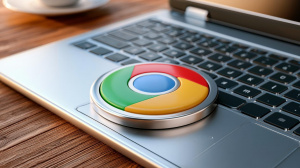 Logo prohlížeče Google Chrome na počítači (ilustrační obrázek)